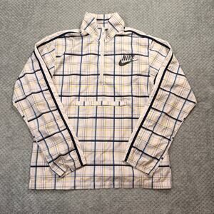 Vintage Y2K Nike Plaid Quarterzip Windbreaker Pullover Jacket Packable Mens M
